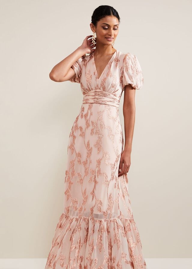 Pink Phase Eight Genette Jacquard Dress | 1784LQFAJ