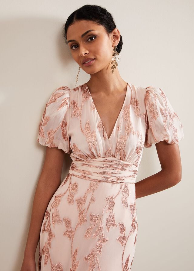 Pink Phase Eight Genette Jacquard Dress | 1784LQFAJ