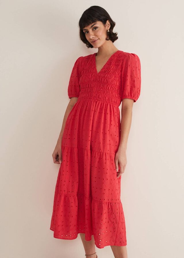 Pink Phase Eight Gretta Broderie Dress | 2130RVSIT