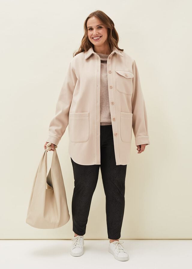 Pink Phase Eight Jessica Button Through Shacket Jackets | 2985WFSDZ