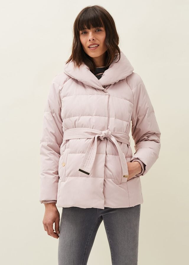 Pink Phase Eight Kyra Wrap Puffer Coats | 1906NLQTO