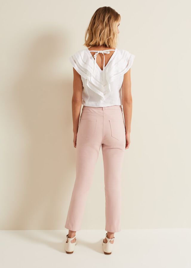 Pink Phase Eight Lindsey Cropped Straight Leg Jeans | 8637NPZHK