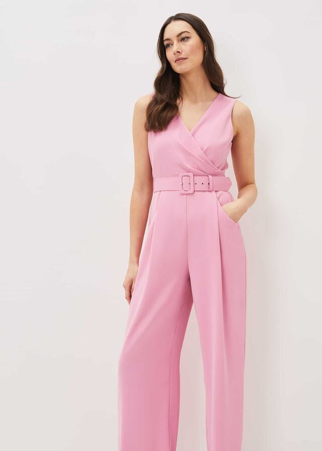 Pink Phase Eight Lissia Wide Leg Jumpsuit | 0832EYBWR