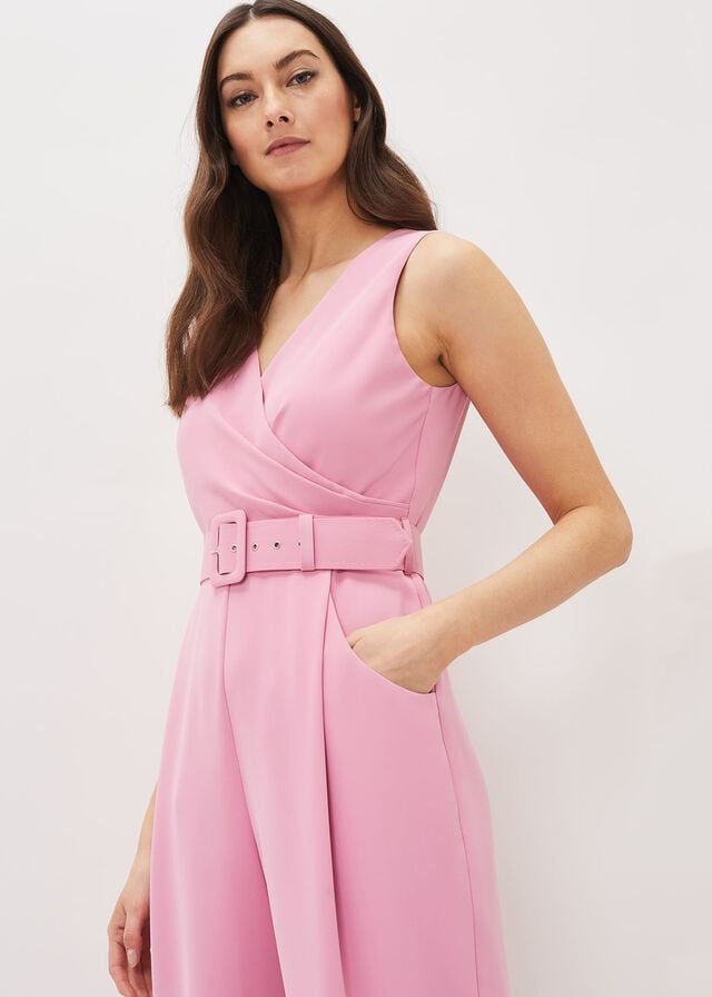 Pink Phase Eight Lissia Wide Leg Jumpsuit | 0832EYBWR