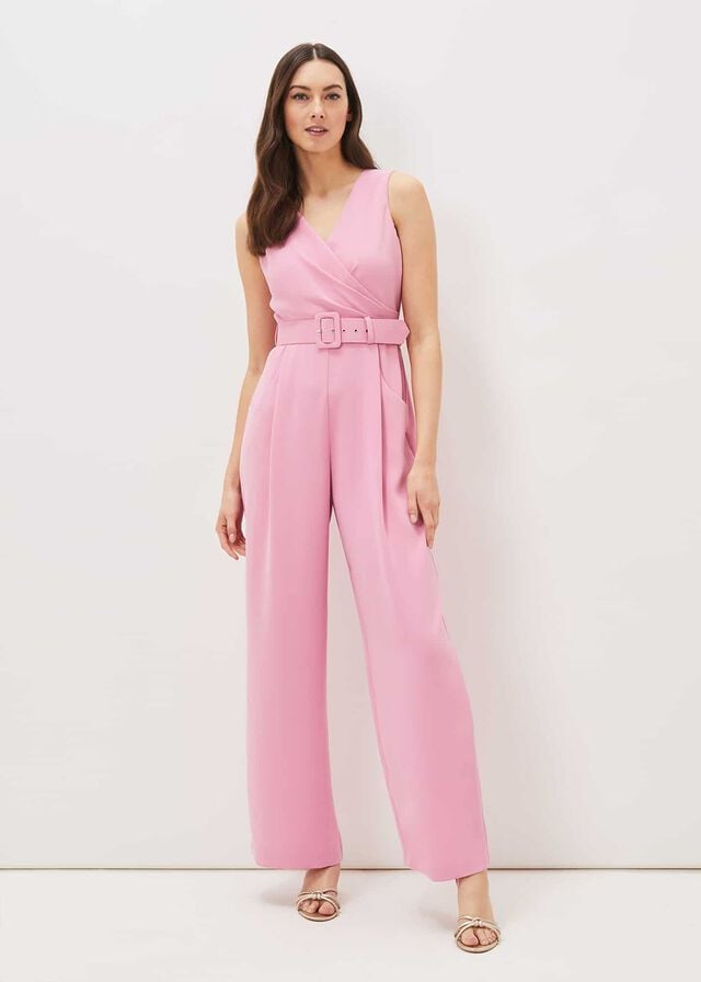 Pink Phase Eight Lissia Wide Leg Jumpsuit | 0832EYBWR