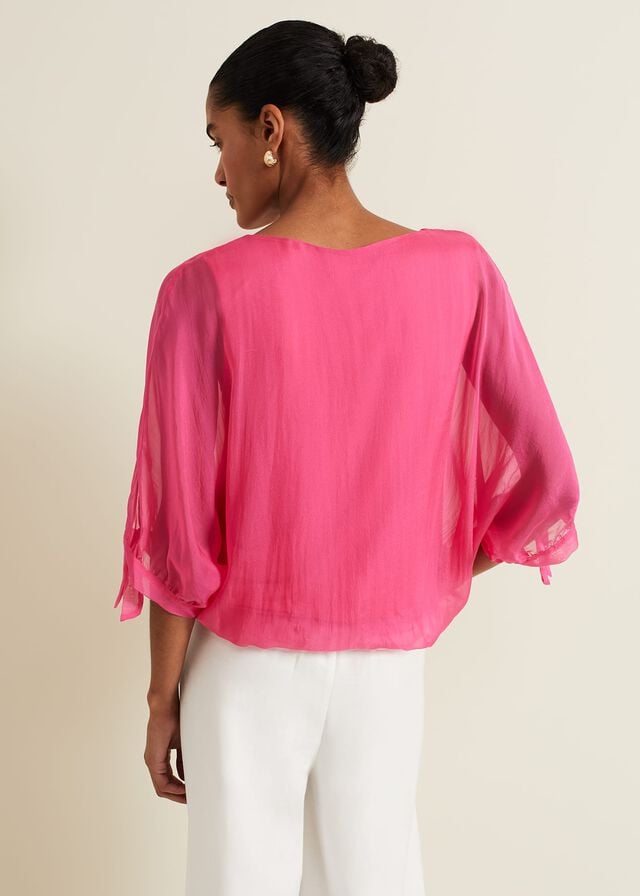 Pink Phase Eight Madison Silk Shirts | 5316QBVCK