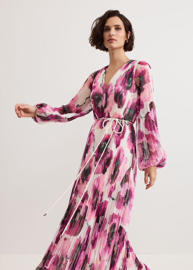 Pink Phase Eight Natalia Floral Dress | 4205IVHMT