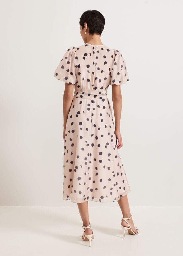 Pink Phase Eight Nicola Spot Dress | 3980UKFYW