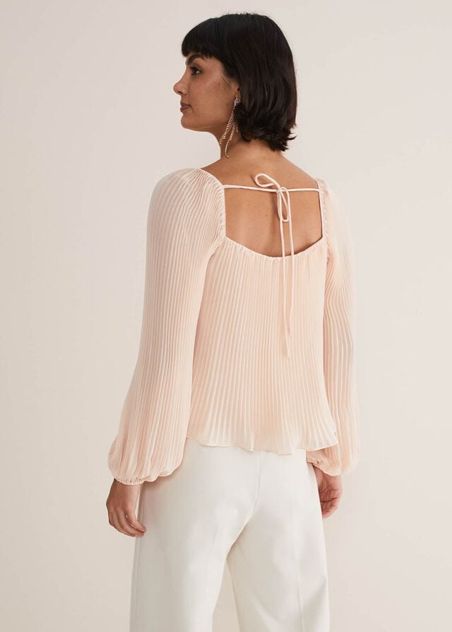 Pink Phase Eight Nysa Pleated Shirts | 7349VAQEB