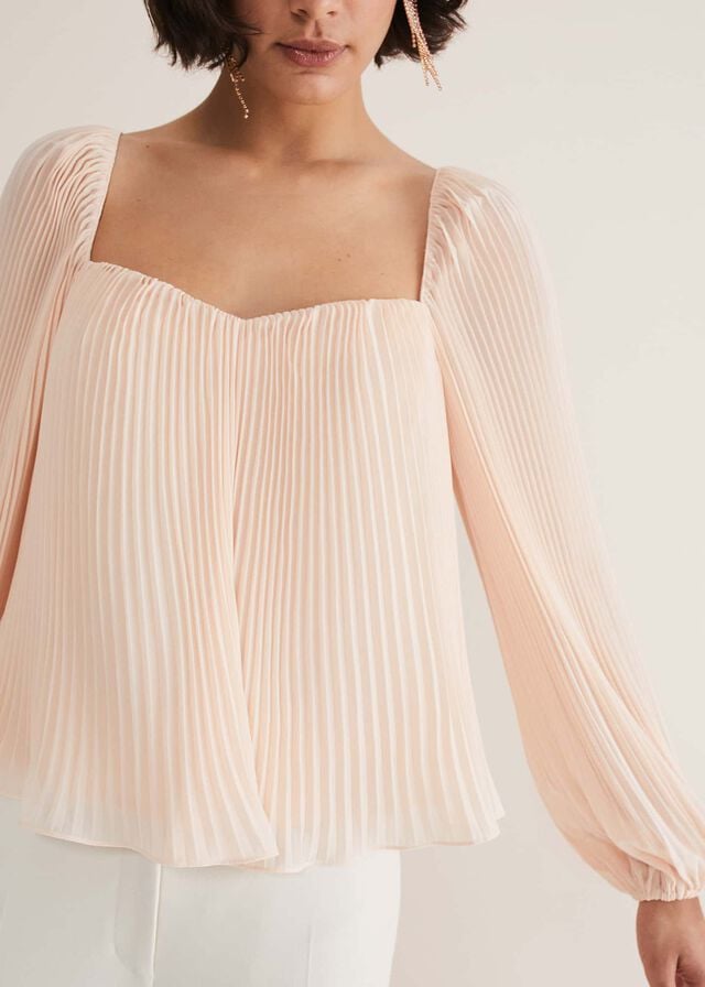 Pink Phase Eight Nysa Pleated Shirts | 7349VAQEB