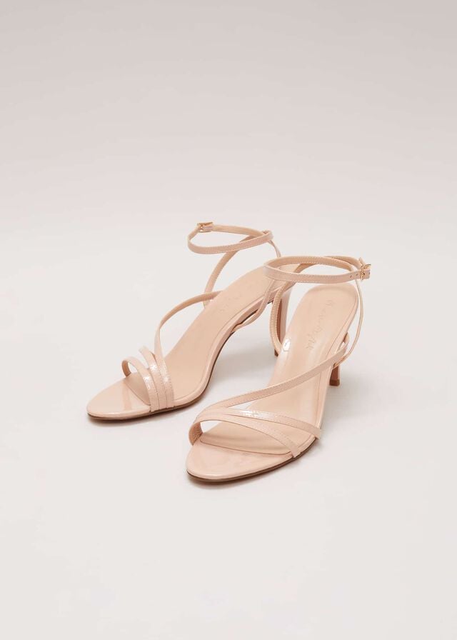 Pink Phase Eight Patent Barely There Strappy Heels | 5970TGZOF