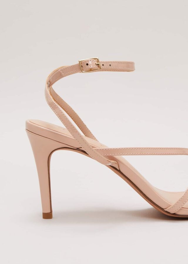 Pink Phase Eight Patent Barely There Strappy Heels | 5970TGZOF