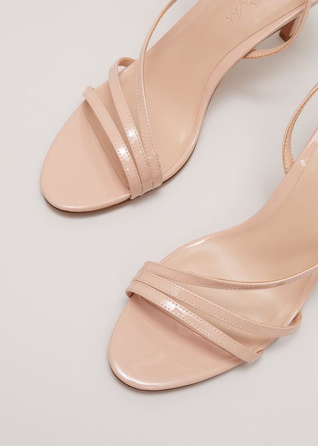 Pink Phase Eight Patent Barely There Strappy Heels | 5970TGZOF