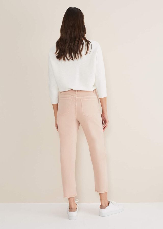 Pink Phase Eight Petra Raw Hem Straight Leg Trousers | 2351XPTVS