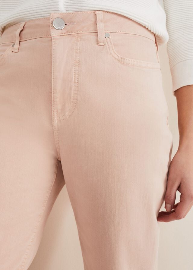 Pink Phase Eight Petra Raw Hem Straight Leg Trousers | 2351XPTVS