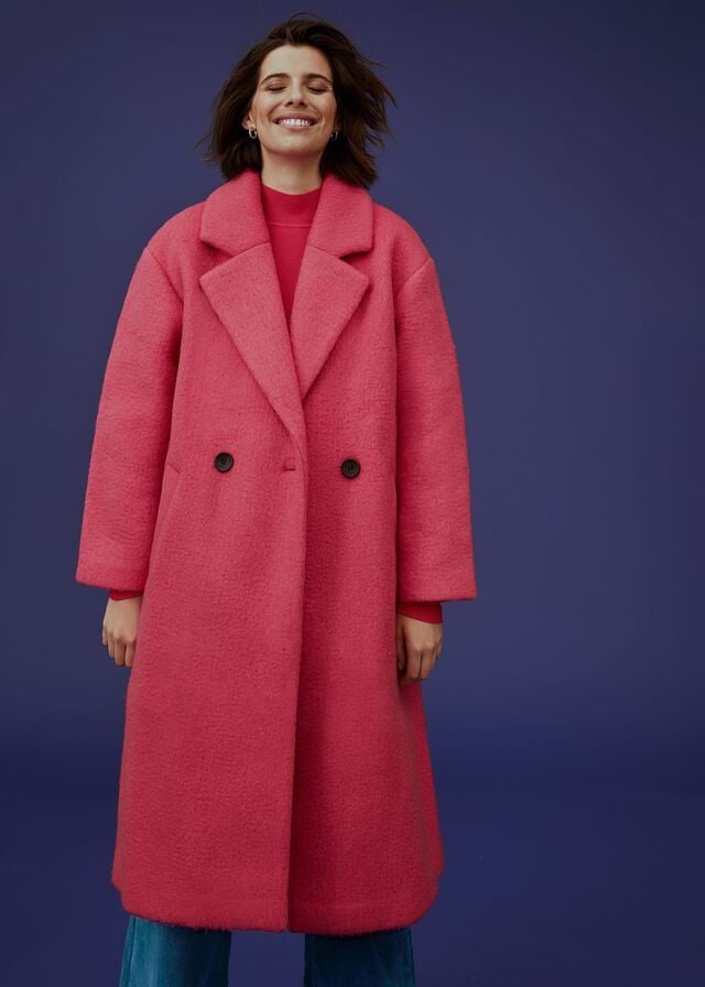 Pink Phase Eight Quinn Textured Cocoon Coats | 5621XLYFD