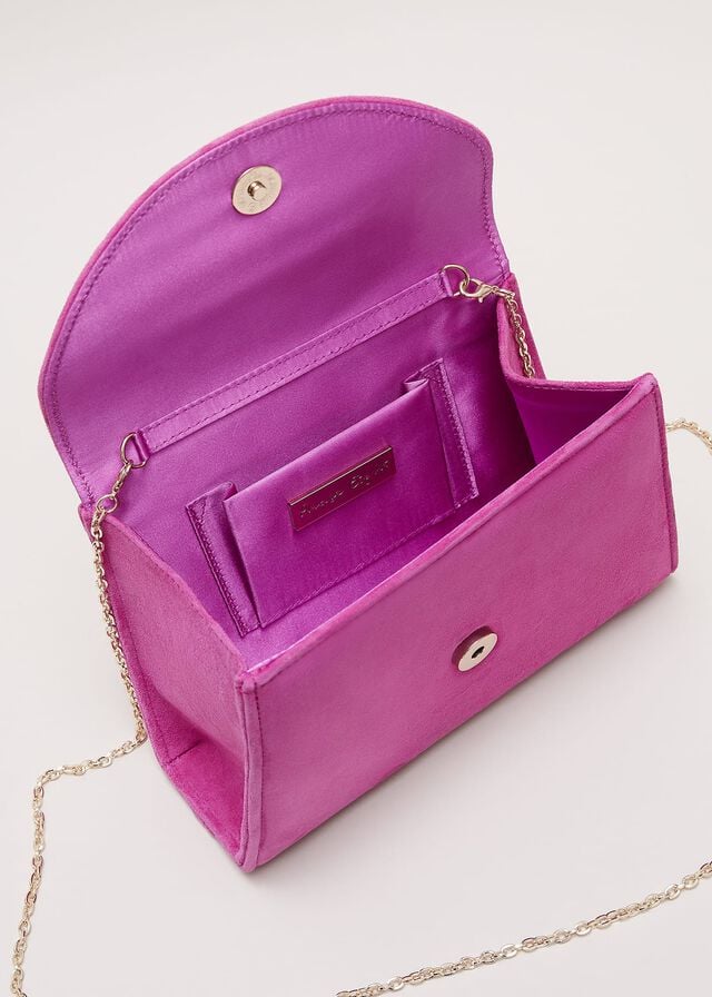 Pink Phase Eight Ring Handle Suede Bags | 1396BYWED