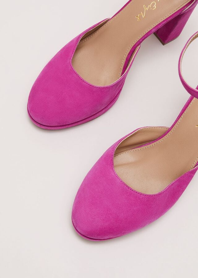 Pink Phase Eight Suede Platforms Heels | 4710YXSBP