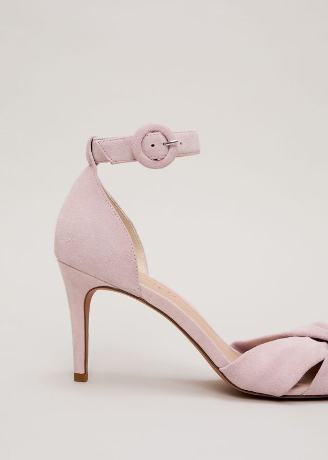 Pink Phase Eight Suede Twist Strapeds Heels | 2134PIFEJ