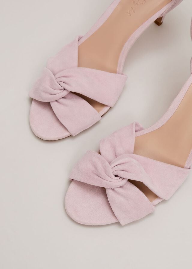 Pink Phase Eight Suede Twist Strapeds Heels | 2134PIFEJ