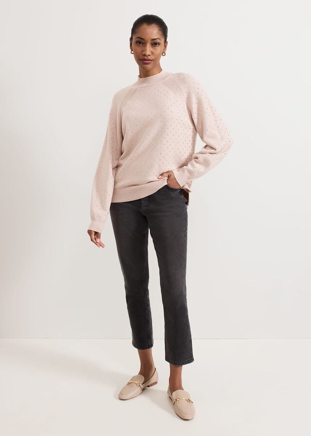 Pink Phase Eight Tala Hotfix Knitwear | 2893HRWGJ