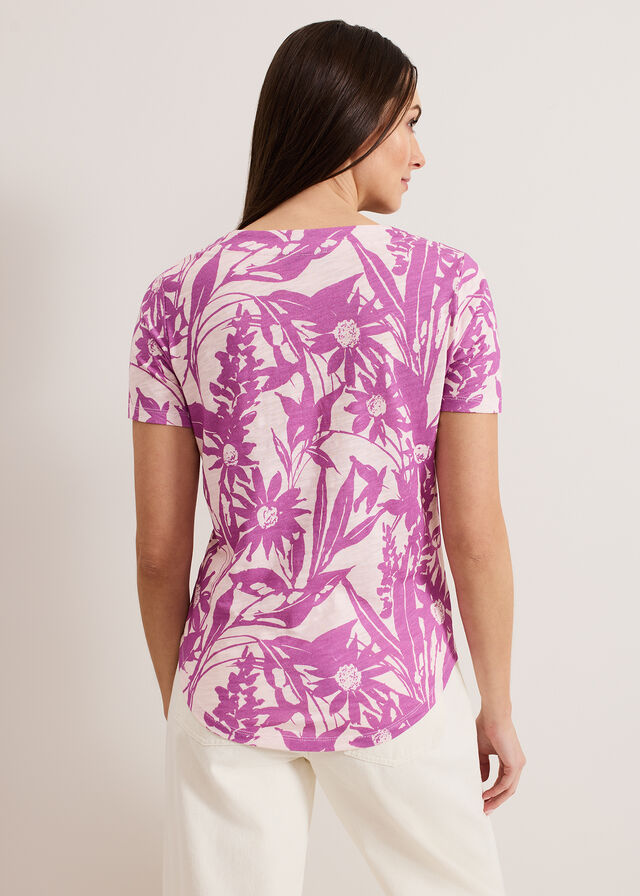 Purple Phase Eight Alice Floral T Shirts | 1052CBJPO