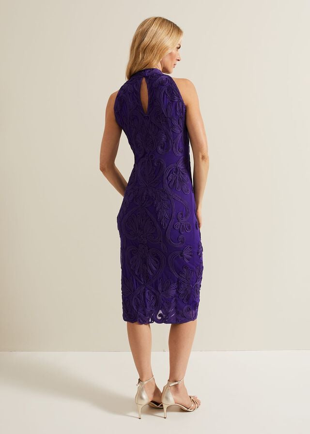 Purple Phase Eight Andrea Tapework Dress | 0287FXMEV