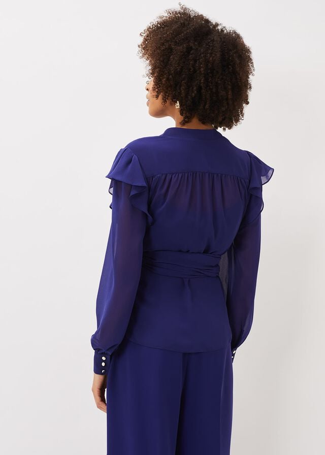 Purple Phase Eight Avril Frill Wrap Co Ord Shirts | 3874HXOPA