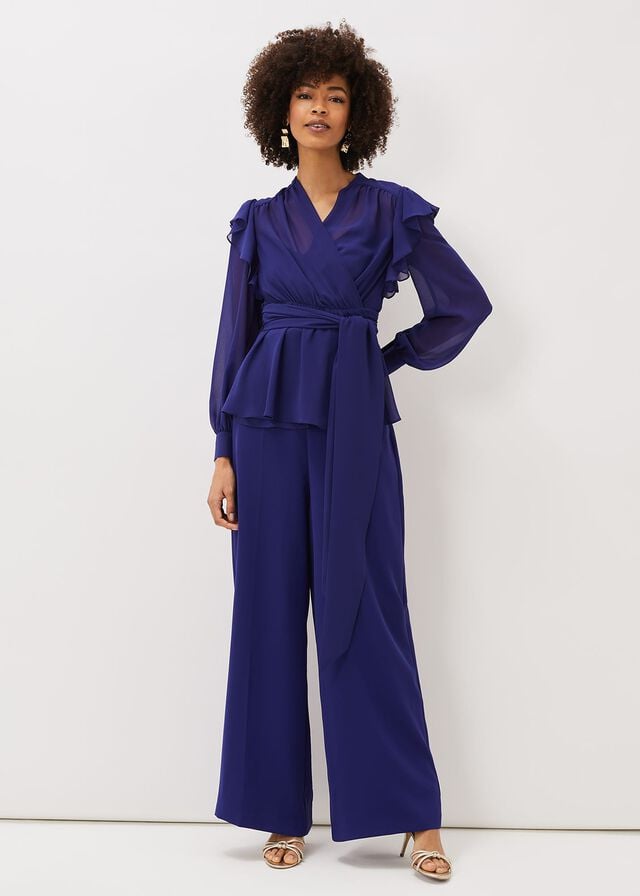 Purple Phase Eight Avril Frill Wrap Co Ord Shirts | 3874HXOPA