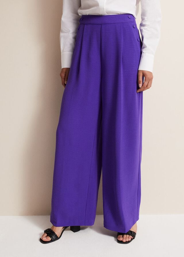 Purple Phase Eight Azylnn Purple Wide Legs Trousers | 2869ZYQKT