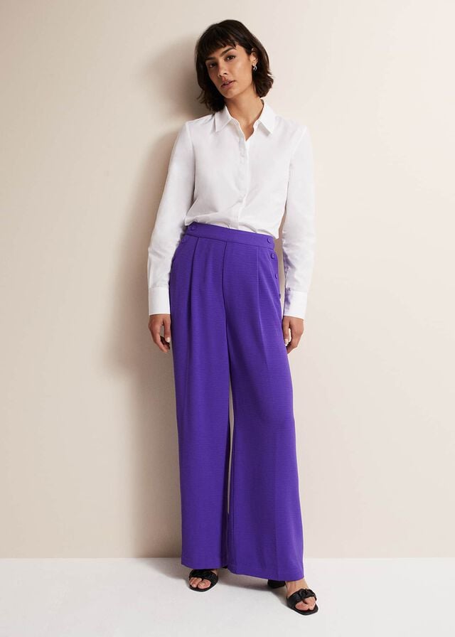 Purple Phase Eight Azylnn Purple Wide Legs Trousers | 2869ZYQKT