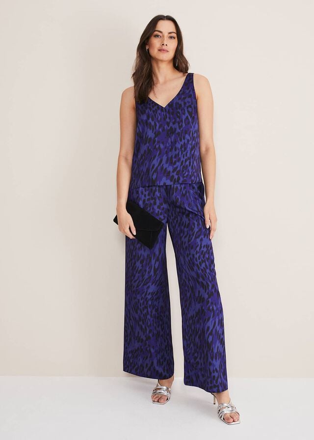 Purple Phase Eight Coletta Leopard Prints Trousers | 3428CHXPJ