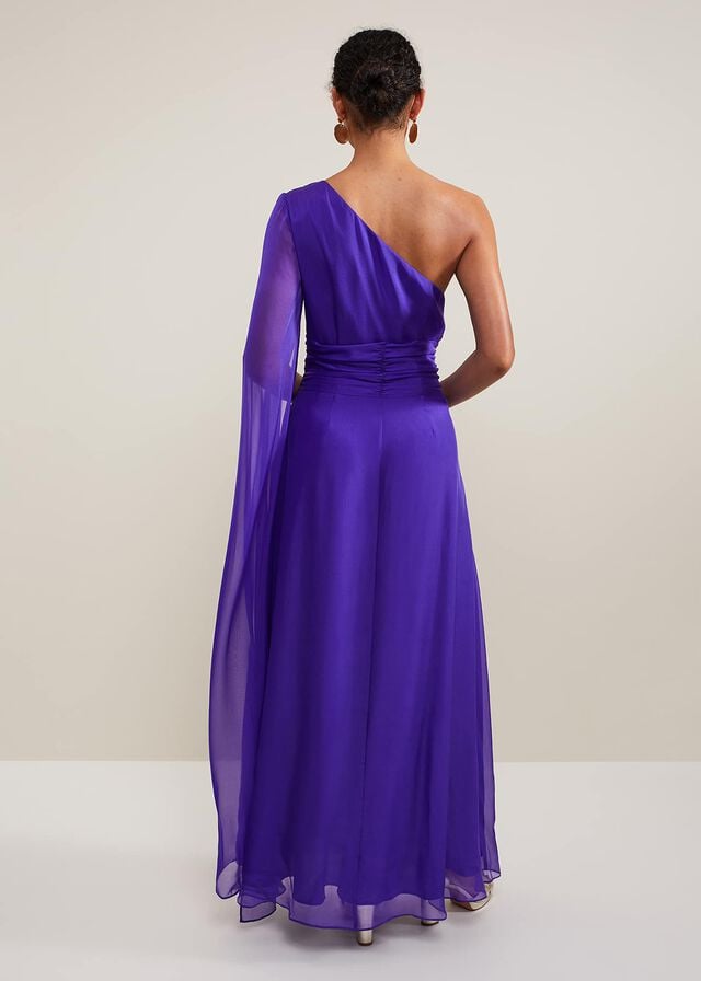 Purple Phase Eight Darby Silk One Shoulder Dress | 1675TRWJK