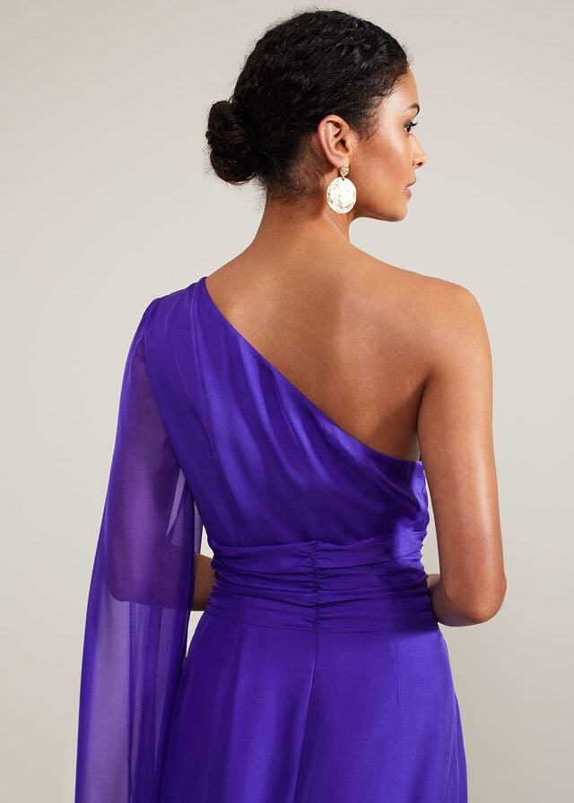 Purple Phase Eight Darby Silk One Shoulder Dress | 1675TRWJK