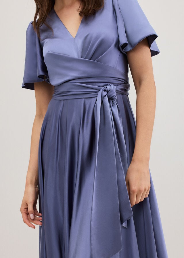 Purple Phase Eight Elisa Satin Dress | 3905ZEHMU