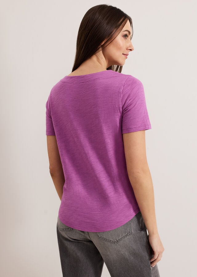 Purple Phase Eight Elspeth V Neck T Shirts | 3578IVWHN