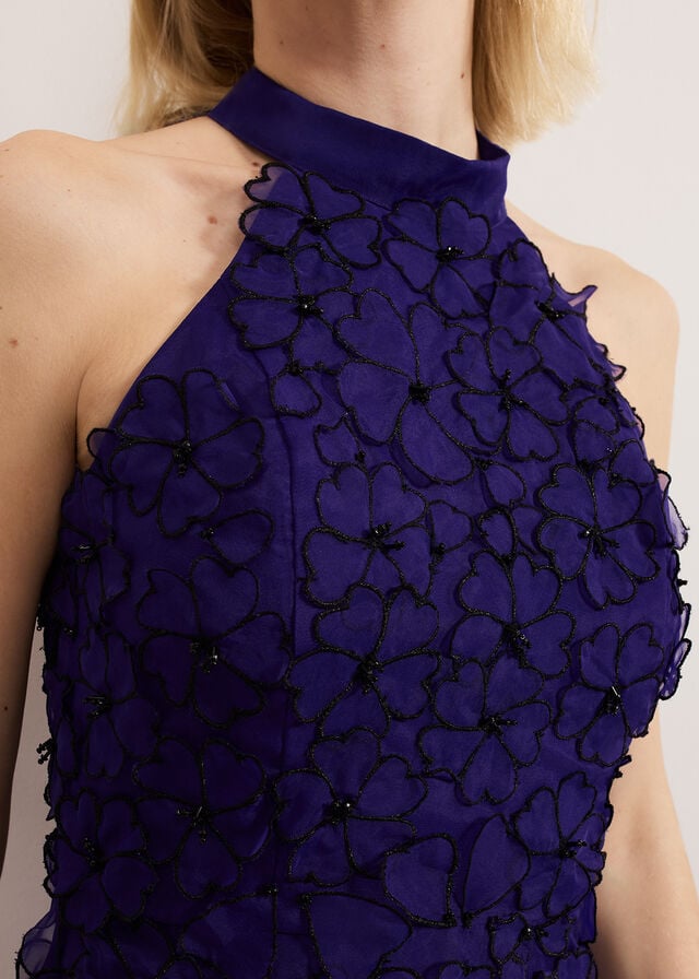 Purple Phase Eight Georgie Beaded Dress | 3198MCSPN