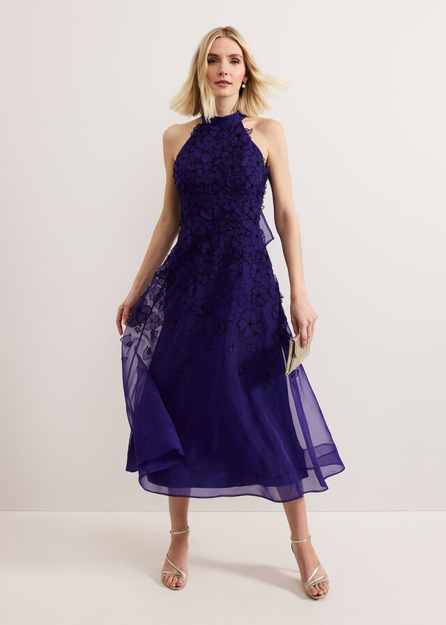 Purple Phase Eight Georgie Beaded Dress | 3198MCSPN