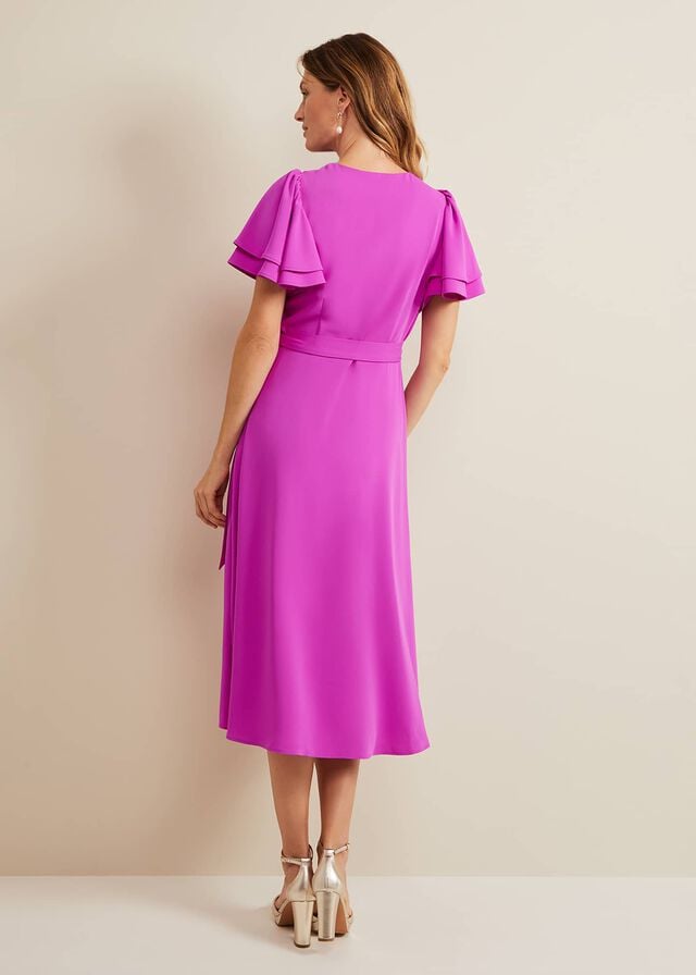 Purple Phase Eight Gian Magenta Wrap Dress | 0914DKGZB