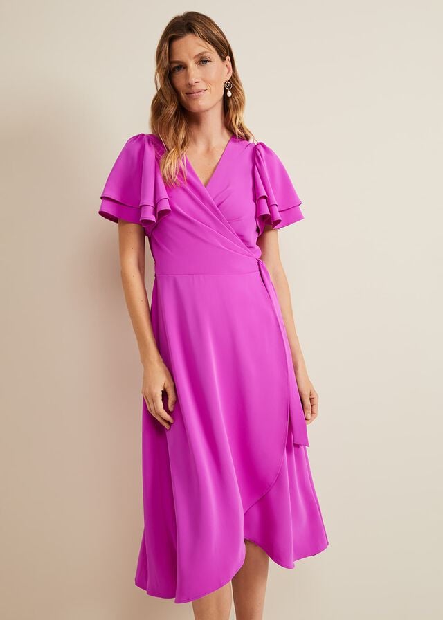 Purple Phase Eight Gian Magenta Wrap Dress | 0914DKGZB