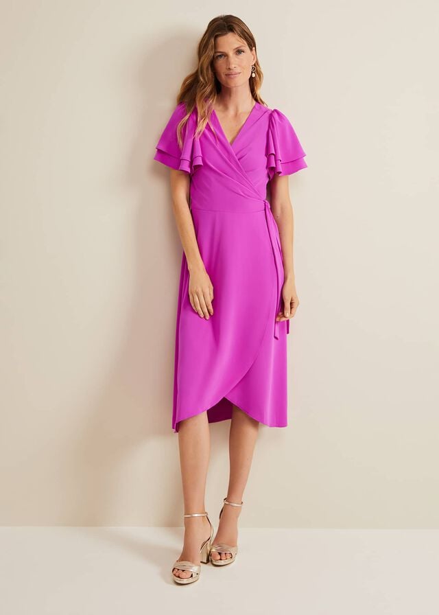 Purple Phase Eight Gian Magenta Wrap Dress | 0914DKGZB