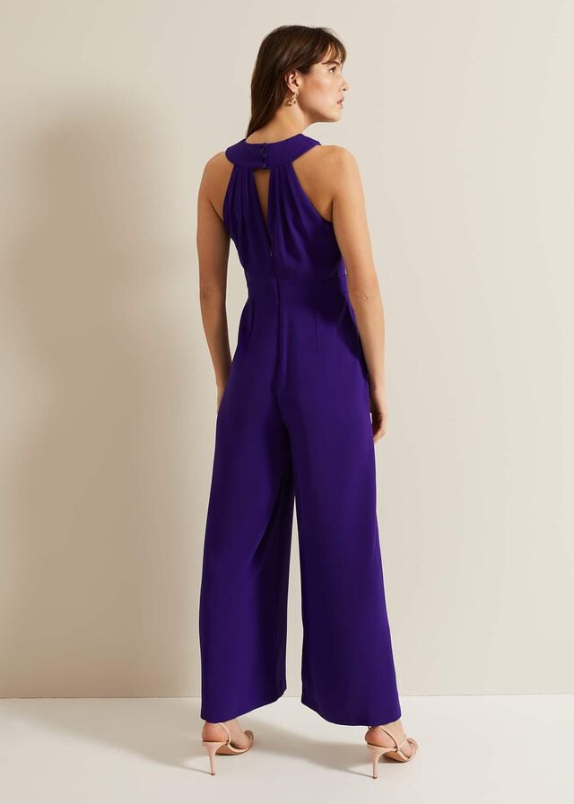 Purple Phase Eight Giorgia Cross Neck Jumpsuit | 3265AFMQC