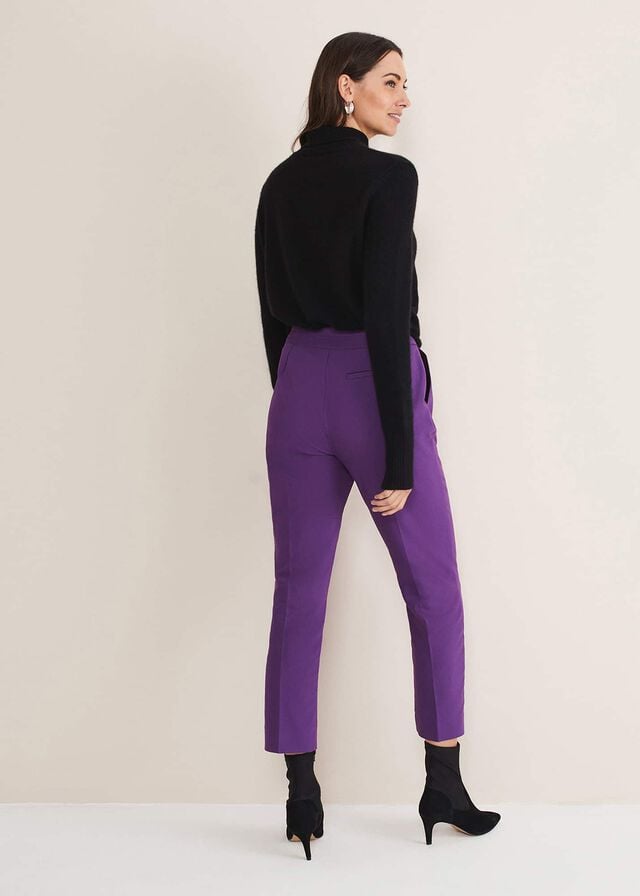 Purple Phase Eight Julianna Cropped Straight Legs Trousers | 6085UDJWF