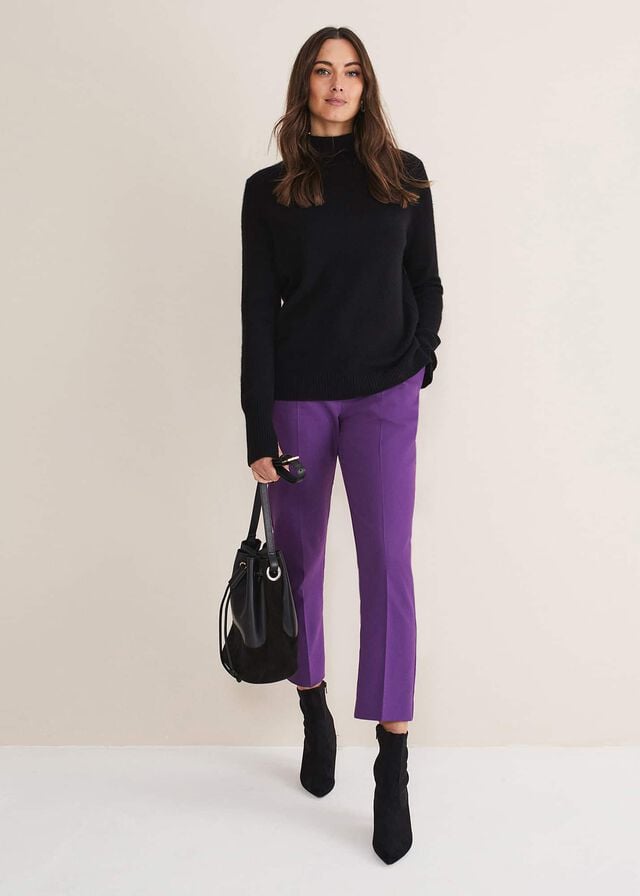 Purple Phase Eight Julianna Cropped Straight Legs Trousers | 6085UDJWF