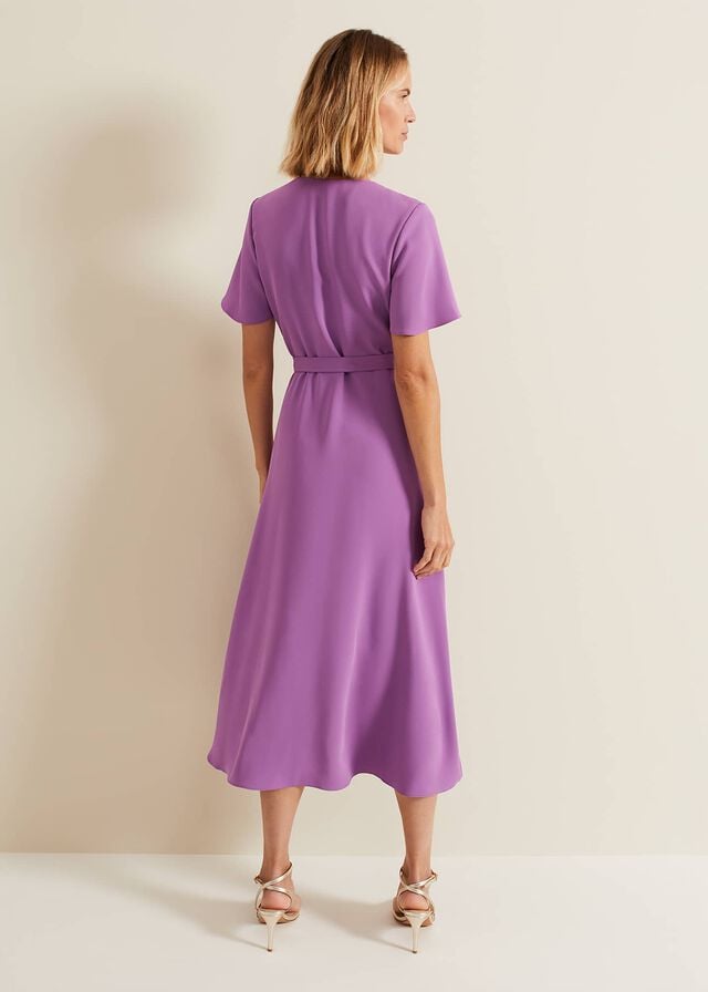 Purple Phase Eight Julissa Frill Wrap Dress | 3748XOJSG