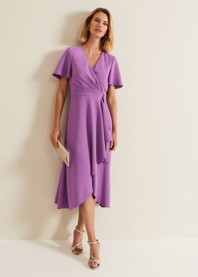 Purple Phase Eight Julissa Frill Wrap Dress | 3748XOJSG