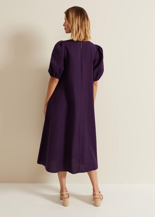 Purple Phase Eight Lotty Puff Sleeve Dress | 5089BEICA