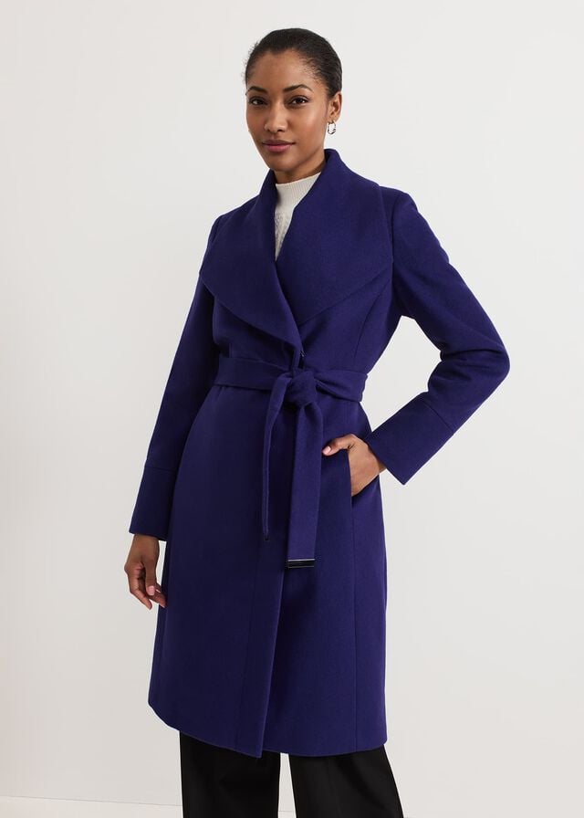 Purple Phase Eight Nicci Belted Wool Coats | 5791IWXHM