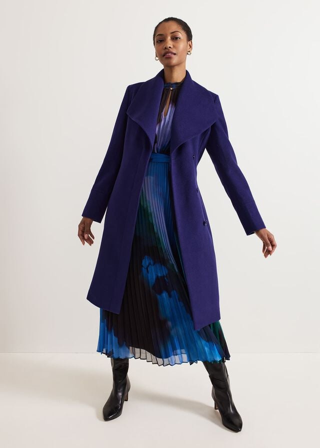 Purple Phase Eight Nicci Belted Wool Coats | 5791IWXHM