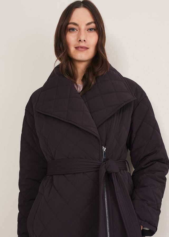 Purple Phase Eight Nila Quilted Puffer Coats | 9152XZJBI